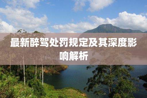最新醉驾处罚规定及其深度影响解析