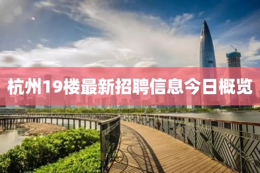 杭州19楼最新招聘信息今日概览