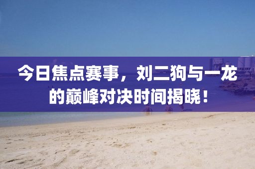 今日焦点赛事，刘二狗与一龙的巅峰对决时间揭晓！
