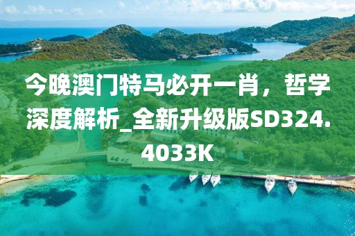今晚澳门特马必开一肖，哲学深度解析_全新升级版SD324.4033K