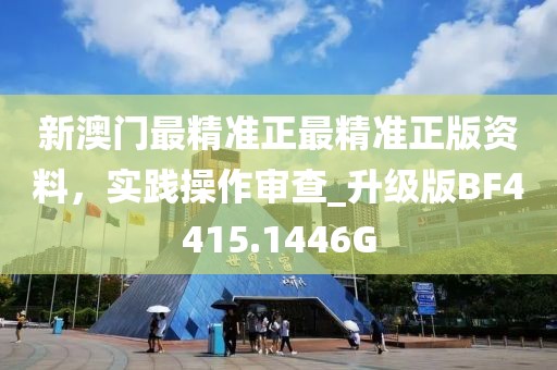 新澳门最精准正最精准正版资料，实践操作审查_升级版BF4415.1446G