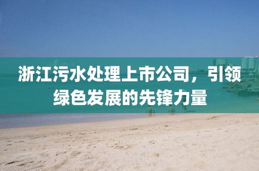 浙江污水处理上市公司，引领绿色发展的先锋力量