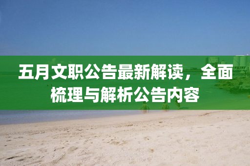 五月文职公告最新解读，全面梳理与解析公告内容