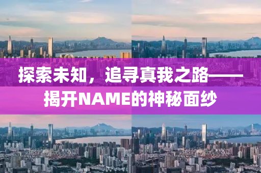 探索未知，追寻真我之路——揭开NAME的神秘面纱