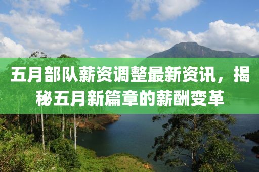 五月部队薪资调整最新资讯，揭秘五月新篇章的薪酬变革