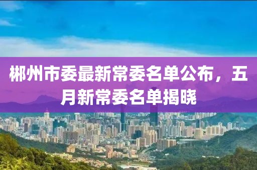 郴州市委最新常委名单公布，五月新常委名单揭晓