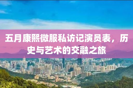 五月康熙微服私访记演员表，历史与艺术的交融之旅