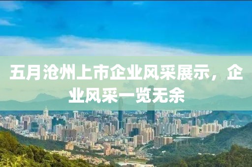 五月沧州上市企业风采展示，企业风采一览无余