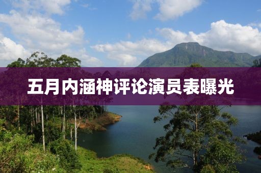 五月内涵神评论演员表曝光