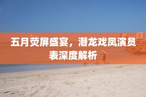 五月荧屏盛宴，潜龙戏凤演员表深度解析