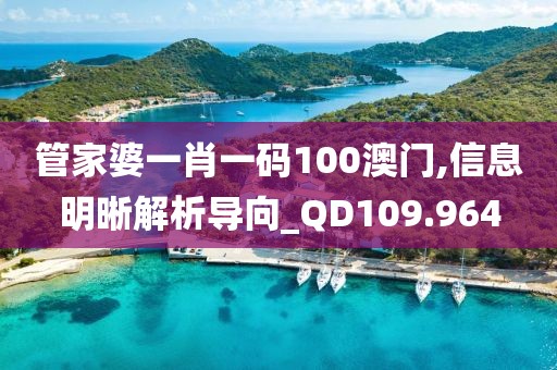 管家婆一肖一码100澳门,信息明晰解析导向_QD109.964