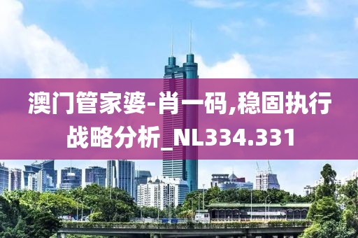 澳门管家婆-肖一码,稳固执行战略分析_NL334.331