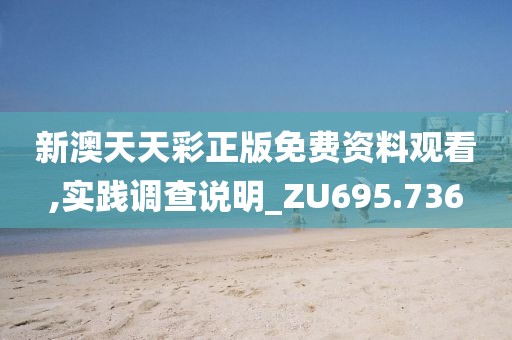 新澳天天彩正版免费资料观看,实践调查说明_ZU695.736