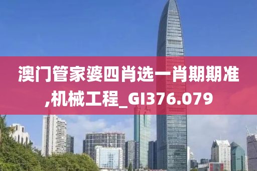 澳门管家婆四肖选一肖期期准,机械工程_GI376.079
