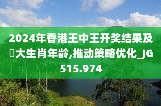 2024年香港王中王开奖结果及枓大生肖年龄,推动策略优化_JG515.974