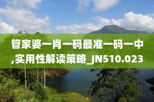 管家婆一肖一码最准一码一中,实用性解读策略_JN510.023
