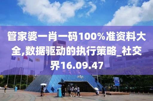 管家婆一肖一码100%准资料大全,数据驱动的执行策略_社交界16.09.47