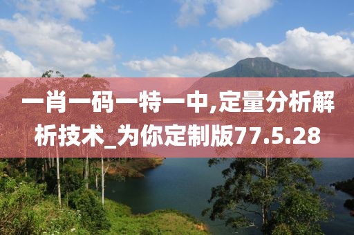 一肖一码一特一中,定量分析解析技术_为你定制版77.5.28