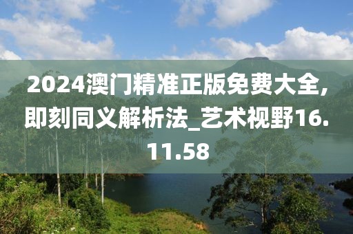 2024澳门精准正版免费大全,即刻同义解析法_艺术视野16.11.58