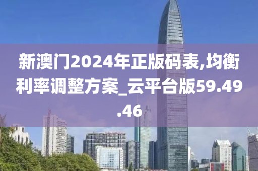 新澳门2024年正版码表,均衡利率调整方案_云平台版59.49.46