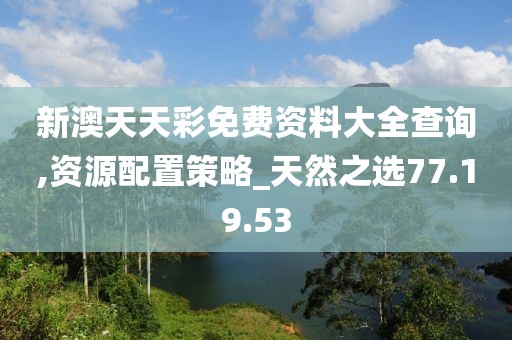 新澳天天彩免费资料大全查询,资源配置策略_天然之选77.19.53