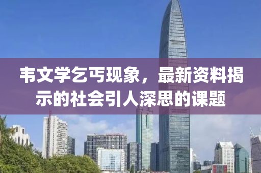 韦文学乞丐现象，最新资料揭示的社会引人深思的课题