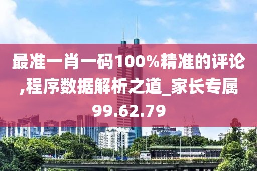 最准一肖一码100%精准的评论,程序数据解析之道_家长专属99.62.79