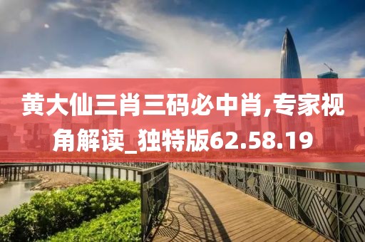 黄大仙三肖三码必中肖,专家视角解读_独特版62.58.19