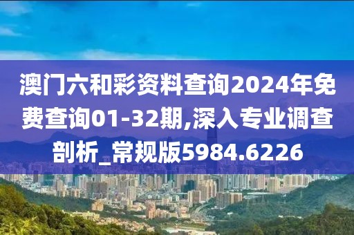 澳门六和彩资料查询2024年免费查询01-32期,深入专业调查剖析_常规版5984.6226