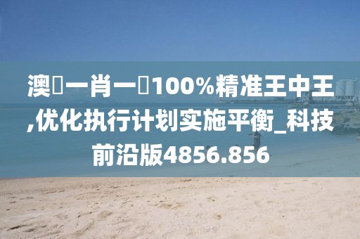 澳門一肖一碼100%精准王中王,优化执行计划实施平衡_科技前沿版4856.856