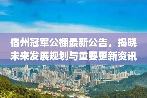 宿州冠军公棚最新公告，揭晓未来发展规划与重要更新资讯