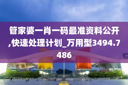 管家婆一肖一码最准资料公开,快速处理计划_万用型3494.7486