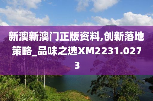 新澳新澳门正版资料,创新落地策略_品味之选XM2231.0273