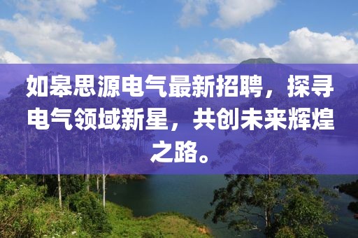 如皋思源电气最新招聘，探寻电气领域新星，共创未来辉煌之路。