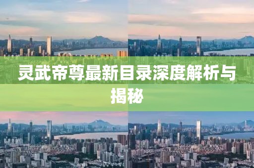 灵武帝尊最新目录深度解析与揭秘