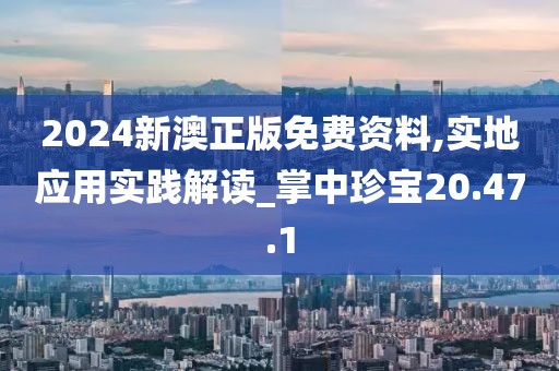 2024新澳正版免费资料,实地应用实践解读_掌中珍宝20.47.1