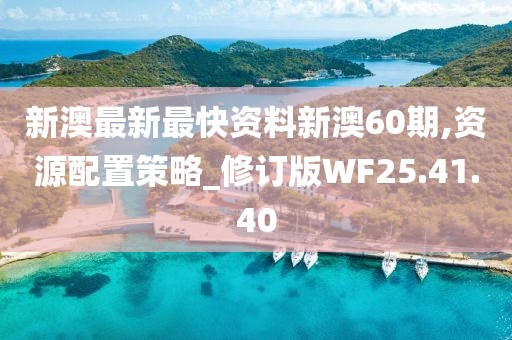新澳最新最快资料新澳60期,资源配置策略_修订版WF25.41.40
