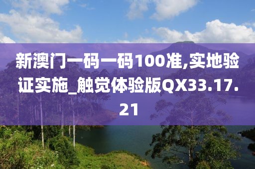 新澳门一码一码100准,实地验证实施_触觉体验版QX33.17.21