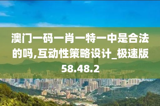 澳门一码一肖一特一中是合法的吗,互动性策略设计_极速版58.48.2