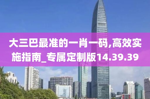 大三巴最准的一肖一码,高效实施指南_专属定制版14.39.39