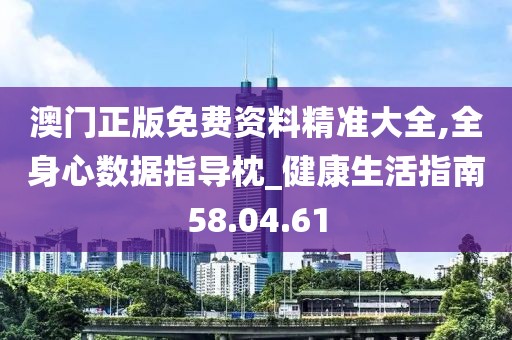 澳门正版免费资料精准大全,全身心数据指导枕_健康生活指南58.04.61