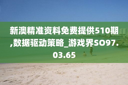 新澳精准资料免费提供510期,数据驱动策略_游戏界SO97.03.65
