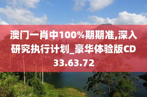 澳门一肖中100%期期准,深入研究执行计划_豪华体验版CD33.63.72