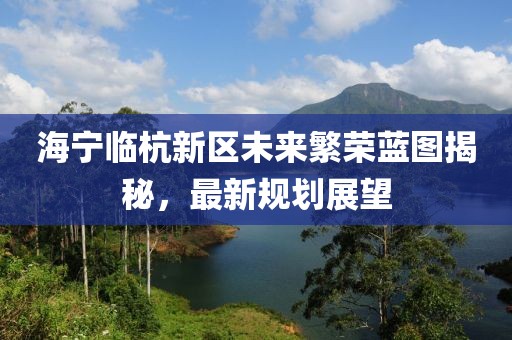 海宁临杭新区未来繁荣蓝图揭秘，最新规划展望