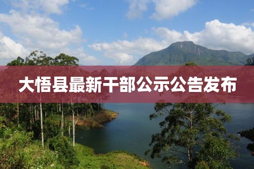大悟县最新干部公示公告发布